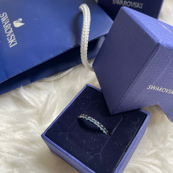 Swarovski Vittore Half Blue & White Ring - Picture 2 of 7